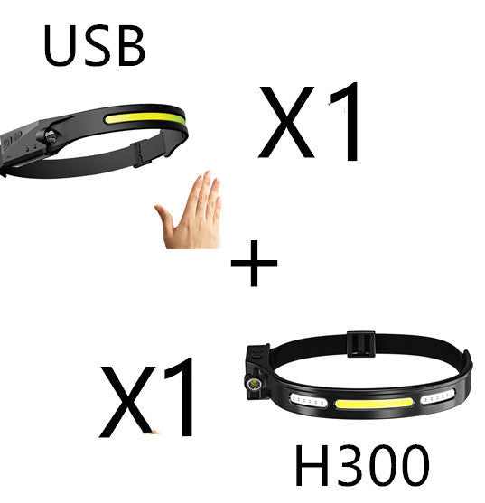 LED Induction Riding Headlamp Flashlight