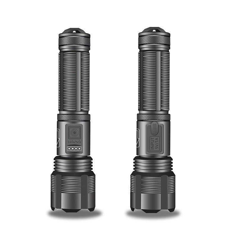 Black alloy flashlight