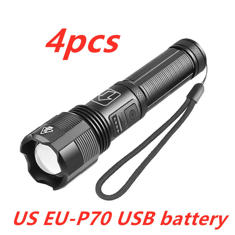 Black alloy flashlight
