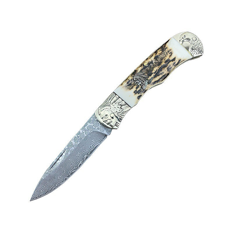Outdoor Damascus Folding Knife