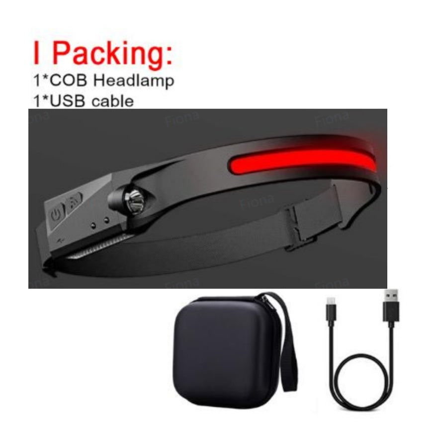 LED Induction Riding Headlamp Flashlight