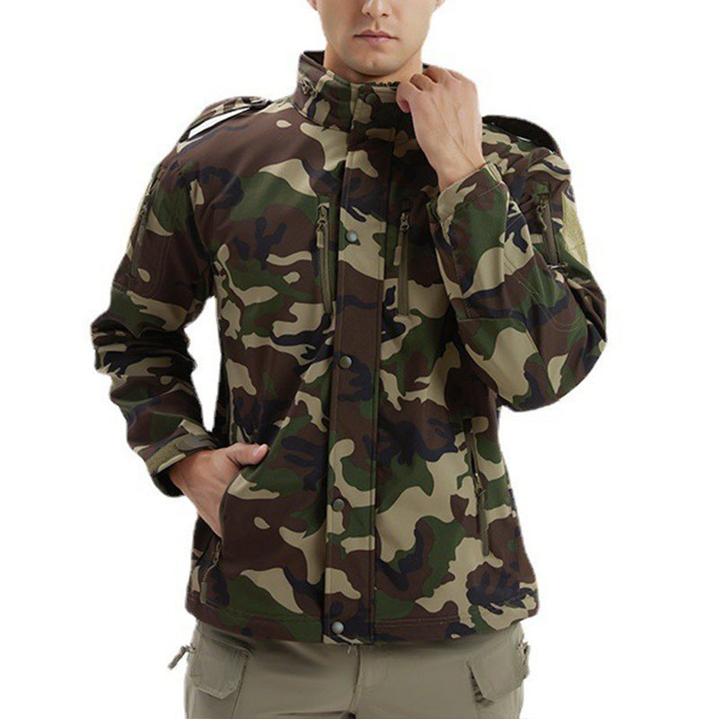 Men's Fleece Camouflage Waterproof Soft Shell Jacket