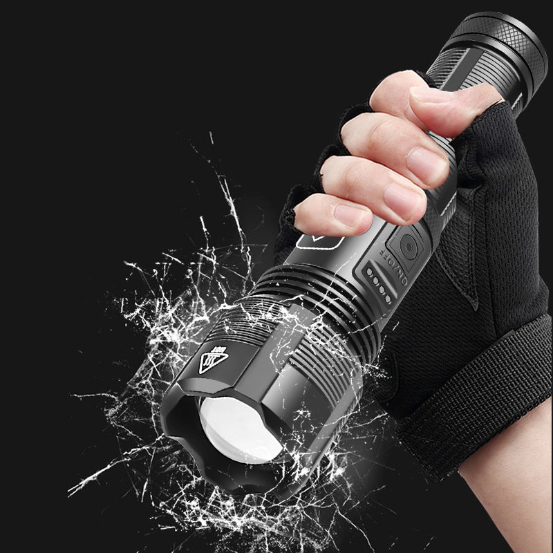Black alloy flashlight
