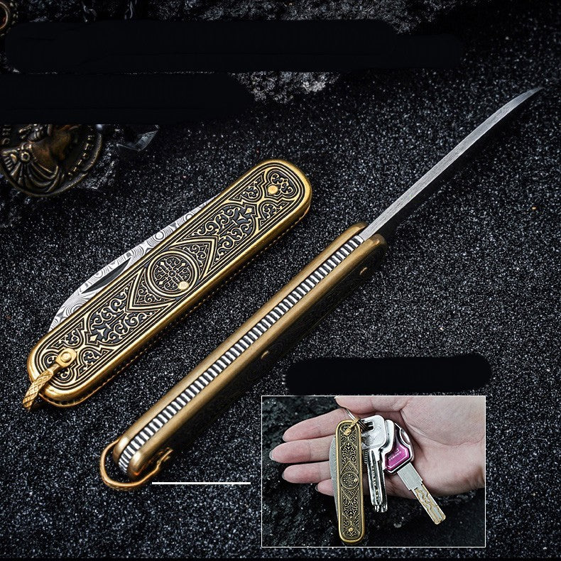 Damascus Steel Mini Portable Knife