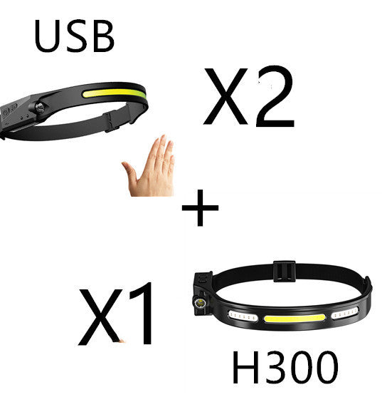 LED Induction Riding Headlamp Flashlight