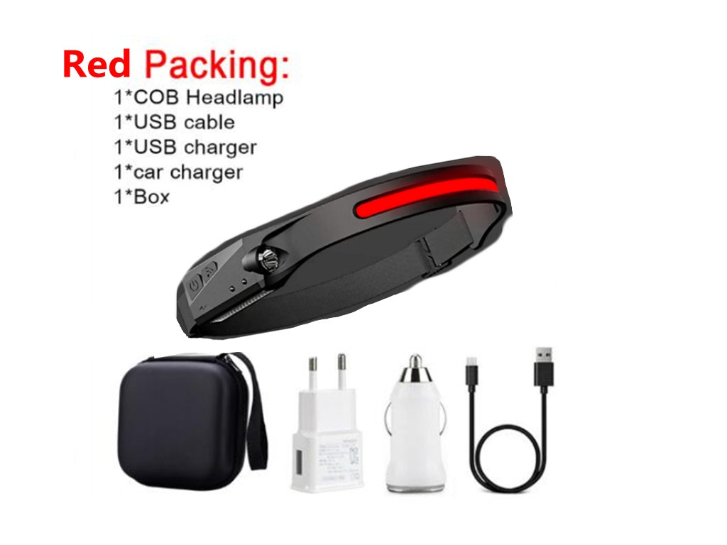 LED Induction Riding Headlamp Flashlight