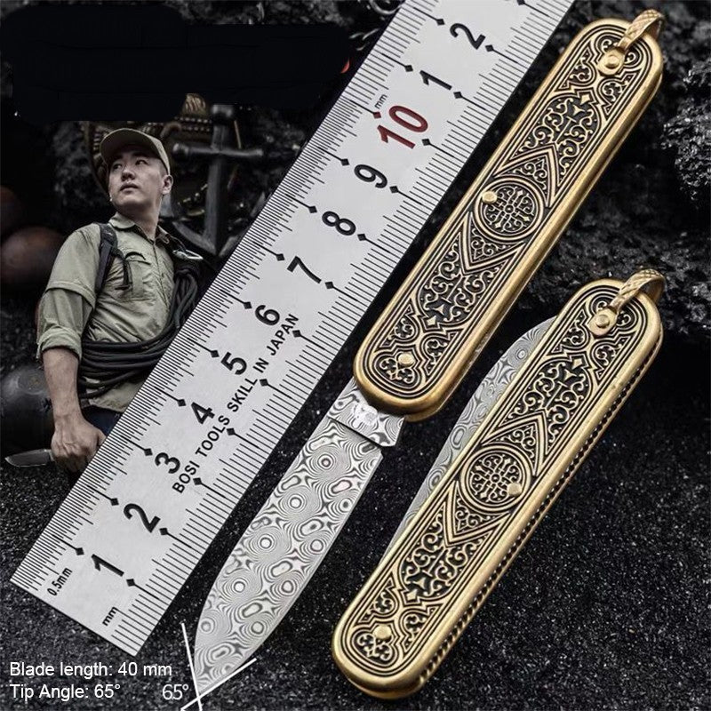 Damascus Steel Mini Portable Knife
