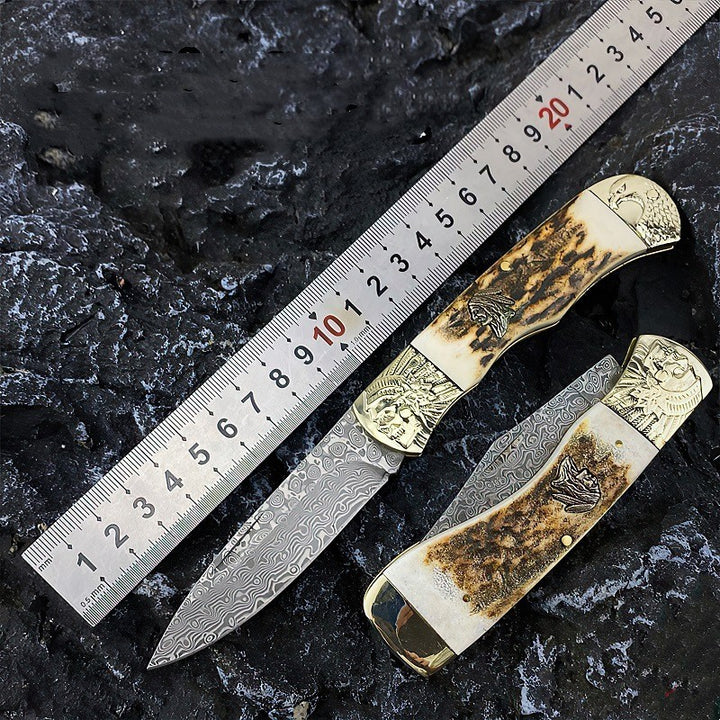 Outdoor Damascus Folding Knife